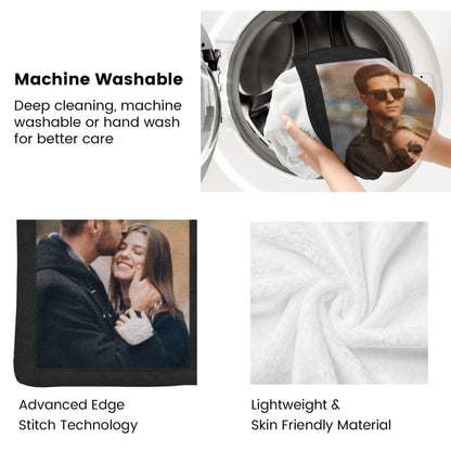 Custom Blanket with Picture Customized Thow Blankets Personalized Blanket Customizable Blanket Photo Blankets Customize Valentines Day Gifts for Her Him Girlfriend Boyfriend Wife Husband Mom Couple