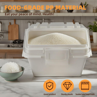 WELKOR 88LB Flour Storage Container With Scoop for Dry Food, Sugar, Baking Supplies,Rice.BPA Free Ingredient Storage Bin，Pet Food Storage Container Dog Cat Birds Food Bin (88 LB)