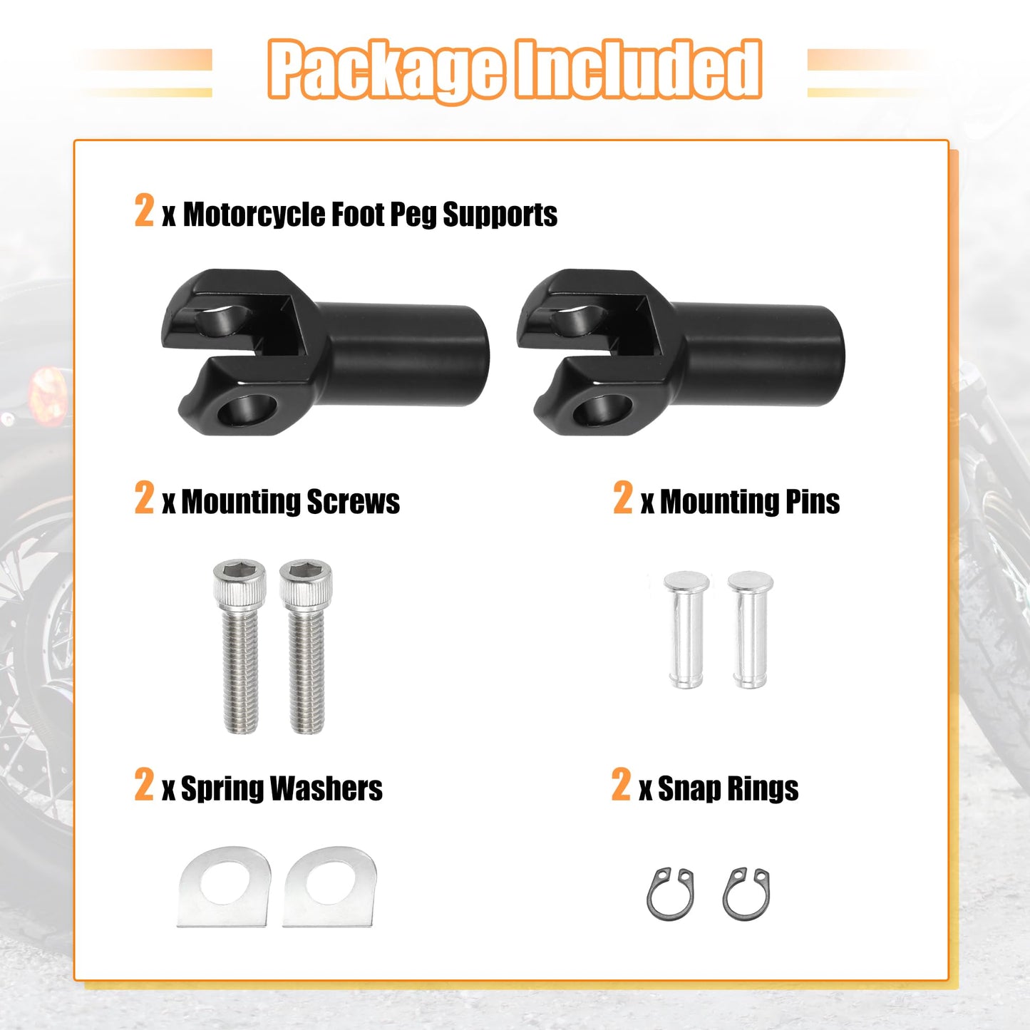 X AUTOHAUX Passenger Foot Peg Supports Mounts Clevis Kit Left and Right Motorcycle Footpeg for Harley Davidson Softail 2000-2006 Footrest Mounting Clevis Hardware Kit Black