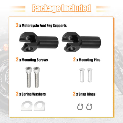 X AUTOHAUX Passenger Foot Peg Supports Mounts Clevis Kit Left and Right Motorcycle Footpeg for Harley Davidson Softail 2000-2006 Footrest Mounting Clevis Hardware Kit Black