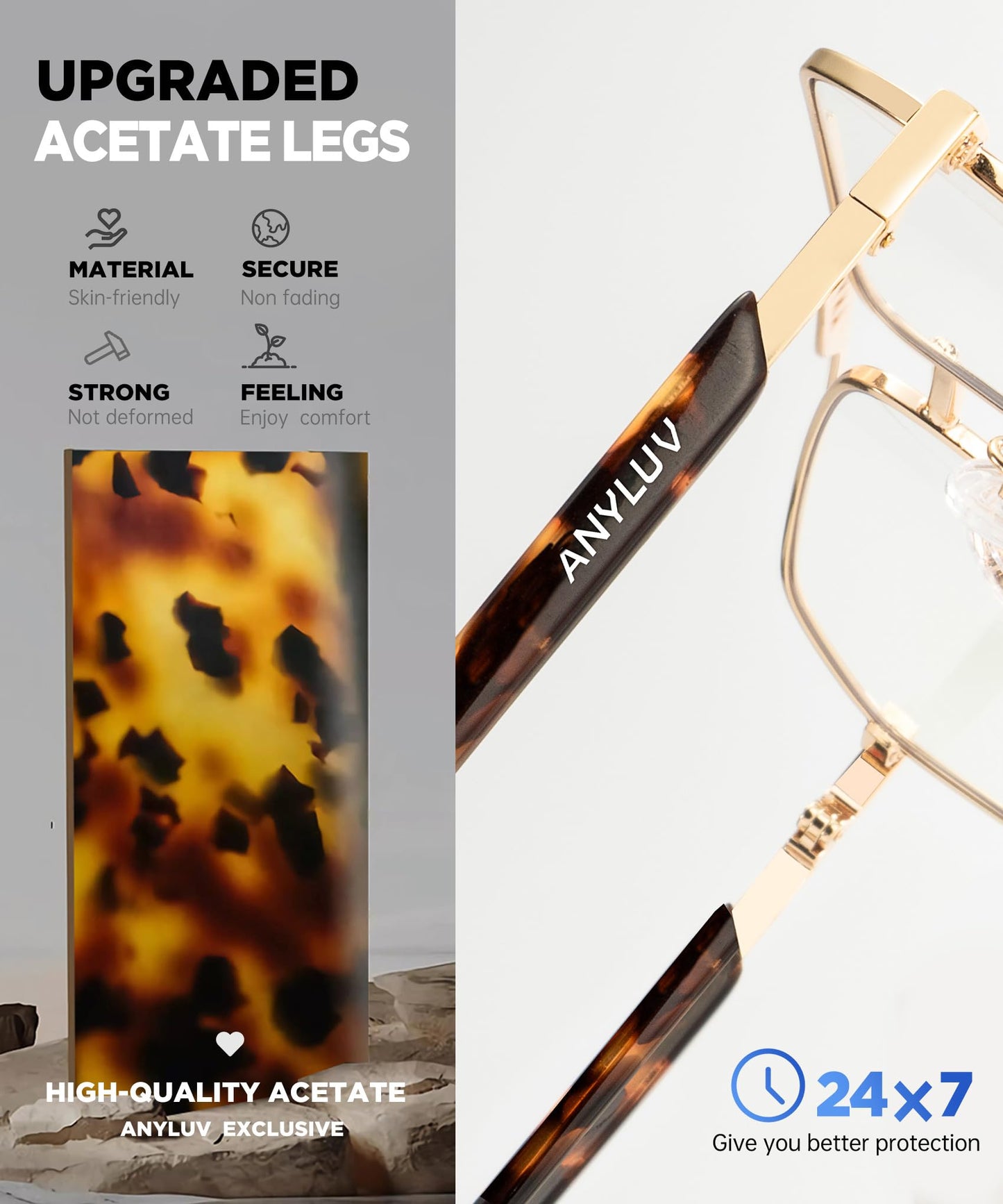 ANYLUV Blue Light Glasses Men/Women, Blue Light Blocking Glasses, Computer Screen Blocker Eyes Protection Glasses