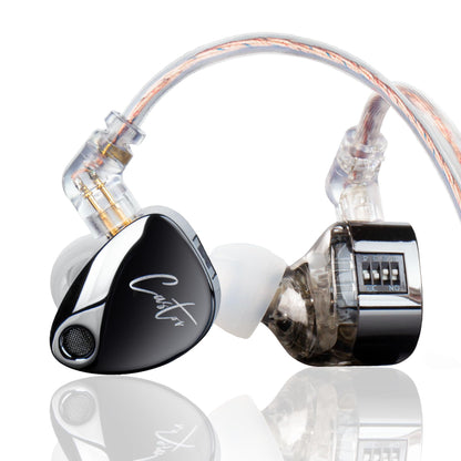 KZ Castor in Ear Monitor Headphones, HiFi Improved Bass Earphone Sound Tunable Noise Isolating IEMs, Dual-Dynamic Driver Wired Earbuds, 2PIN-C Detachable Cable for Singers Musicians