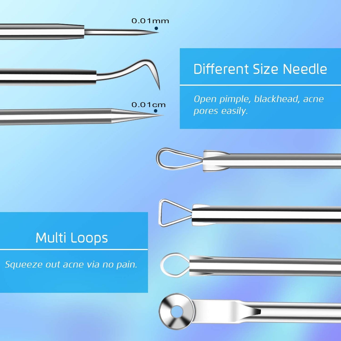 Blackhead Remover Tools Pimple Popper Tool Kit, Comedones Extractor Acne Removal Kit for Blemish, Black Head Remover for face Risk Free Treatment for Whitehead Popping