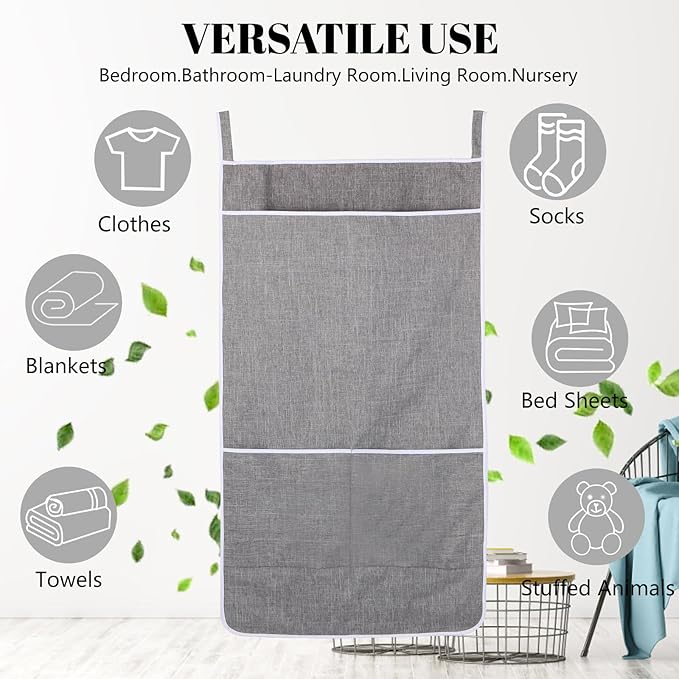 XL Hanging Laundry Hamper Bag, Door Hanging Hamper