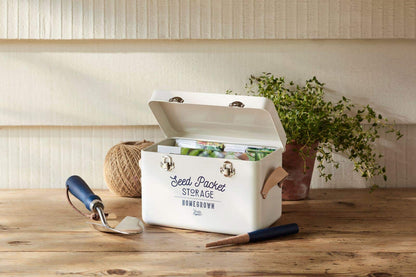 Burgon & Ball Seed Packet Storage Tin, Stone Cream