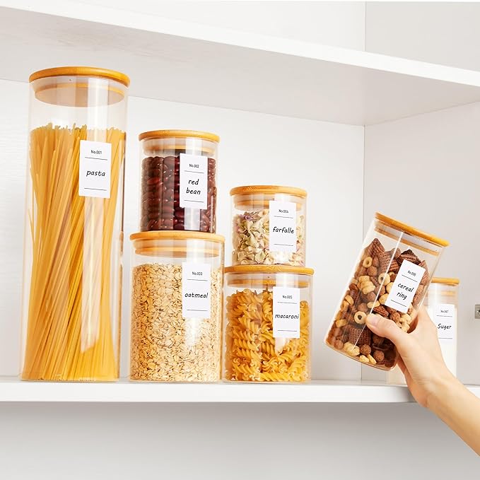 Vtopmart Glass Food Storage Jars, 7 Pack Kitchen Containers