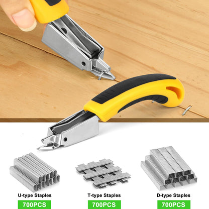AECCN Staple Gun with 2100 Staples - 3 in 1 Heavy Duty staple Gun Kit with Remover, Durable Stainless Steel Upholstery Stapler for Fixing Material, Decoration DIY, Carpentry, Furniture