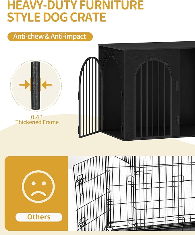 Hzuaneri 44.1" Wooden Dog Crate Furniture, Indoor Dog Kennel Dogs Cage