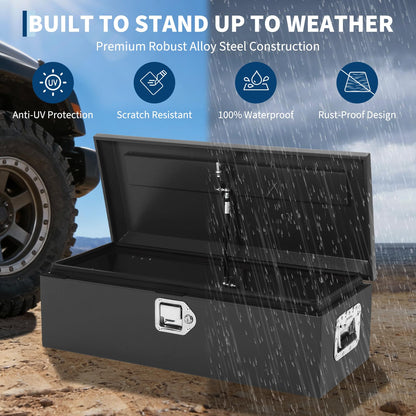 39'' Heavy Duty Steel Truck Bed Tool Box | Extra Large Tool Chest with Double Locking System & Gas Lift Struts | All-Weather, Anti-Theft Storage for Full-Size Pickup Trucks, Trailers & RVs