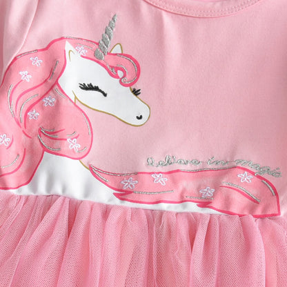DXTON Little Girl Children Kid Long Sleeve Flower Birthday Dresses LH4570-6T