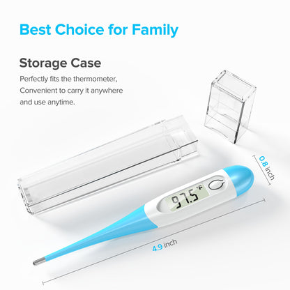 Thermometer for Adults and Kids with 8 Seconds Fast Accurate Reading, Acctrate & Safe-Baby Thermometer for Oral, Rectal or Under Arm Use, Large LCD Display with Fever Alarm