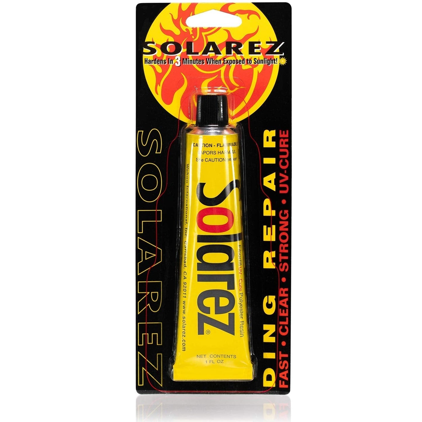 SOLAREZ Polyester Ding Repair - Surfboard Repair Kit (1 Oz) Sun Cures 100% Dry in Under 3 Minutes! includes 60/240 Grit Sand Pad. Made in The USA!