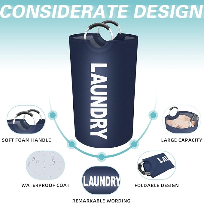 StorageRight 90L Large Laundry Basket, Laundry Hamper, Dirty Clothes Hamper