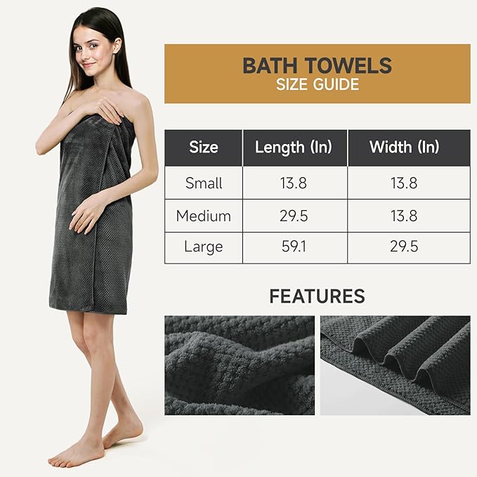 REDKISS Soft 6 Piece Bath Towels Set, 2 Large Bath Towel Sheet, 2 Hand Towels