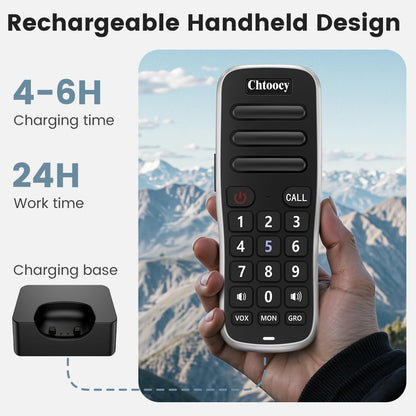 Intercoms Wireless for Home, 1 Mile Long Range for House Business Office, Handheld Room to Room Communication System, Rechargeable Loud & Clear 10-Channel Anti-Interference Intercom System