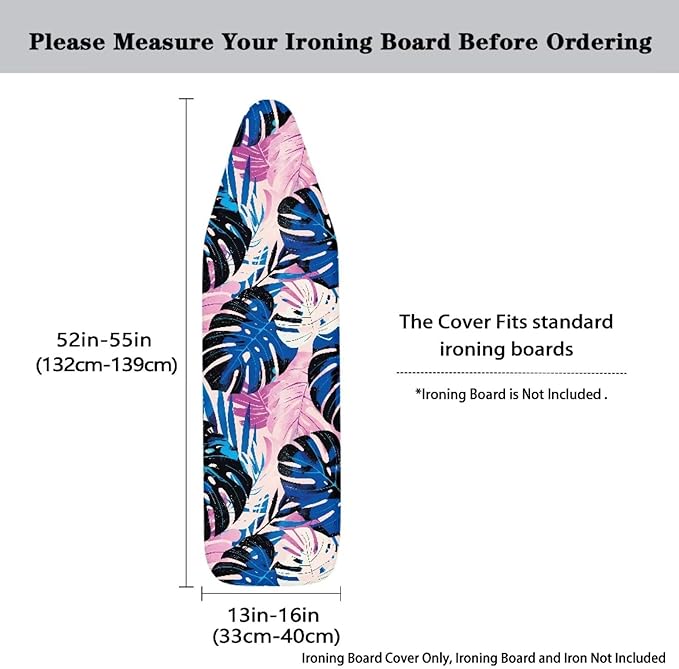 Tropical Palm Tree Leaves Ironing Board and Pad Standard Size Ironing Board