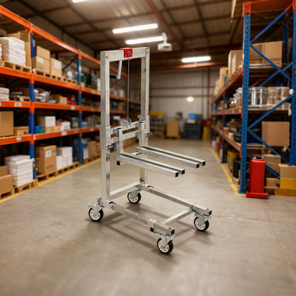 Manual Lift Trolley,60KG high Load Capacity,Foldable Cargo Crane,Lightweight Portable Winch Stacker (A)