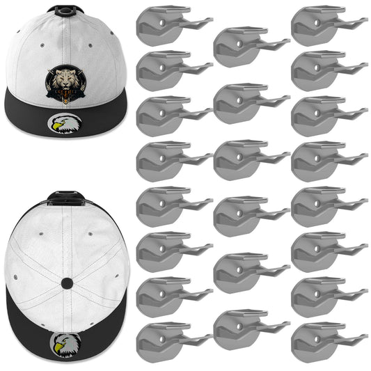 22 Pack Adhesive Hat Hooks for Wall, Super Strong Hat Rack for Baseball Caps, Hat Organizer Display for Home Decor, Hat Hangers Holder for Wall, Door, Closet, No Drilling - USA Patented (Gray)