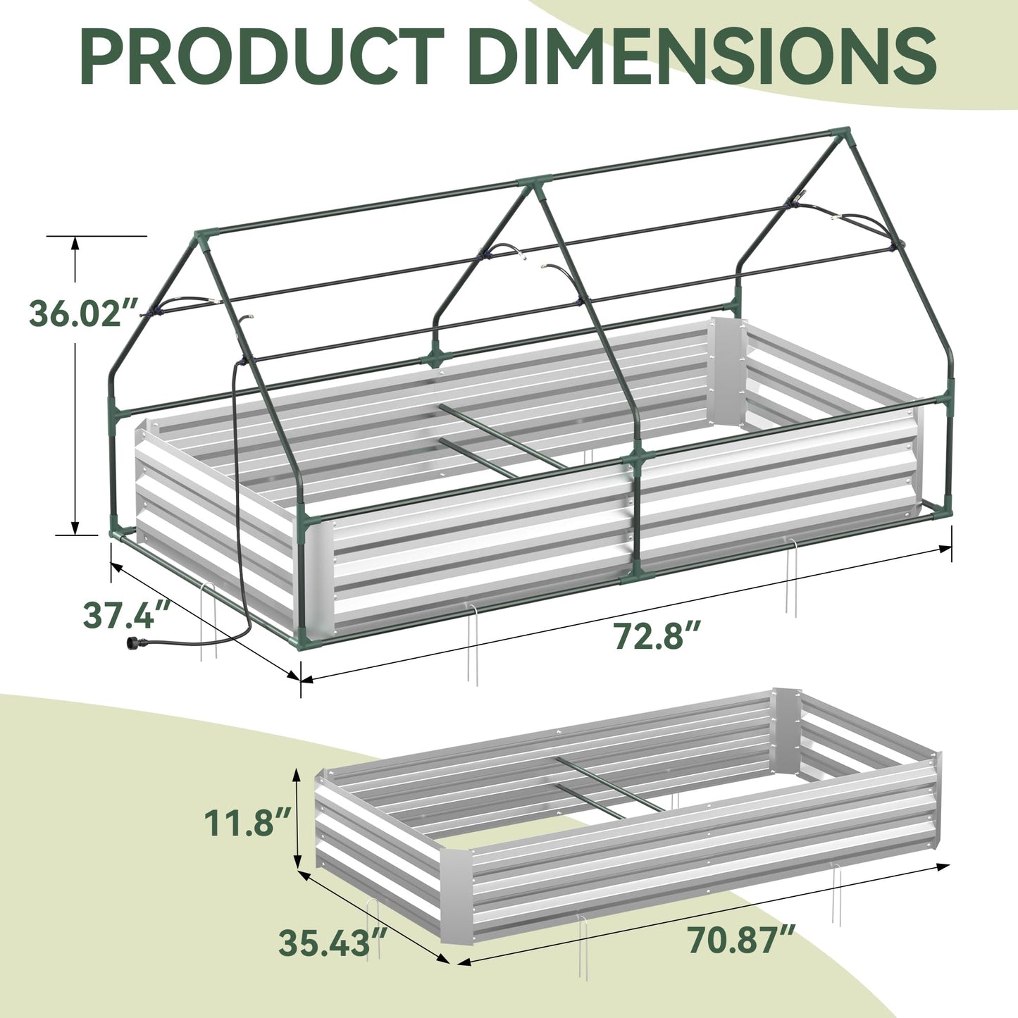 Lineware Raised Garden Bed with Self-Watering System, 6x3x1 ft Elevated Planter Boxes Outdoor with PE Cover, Galvanized Raised Beds for Gardening,Vegetables,Flowers, Backyard, Patio