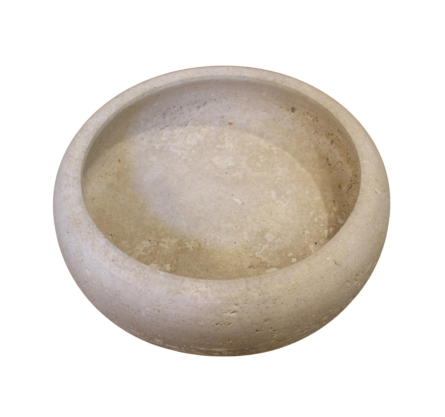 EARTHLY ROOTS Travertine Decorative Bowl, 7.5” Natural Stone Candy Bowl, Coffee Table Catchall Dish for Living Room, Candle, Key, Trinket Holder & Hand Crafted Home Decor