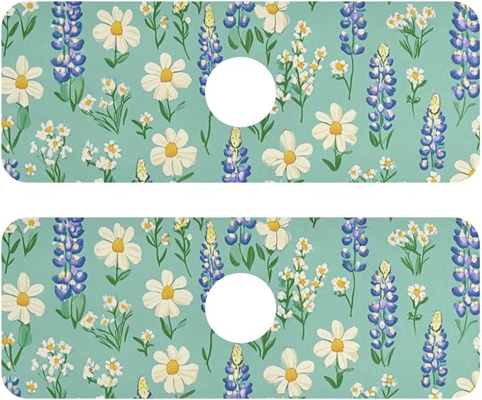 Kitchen Sink Splash Guard 2 PCS 14.7 Inch Sink Faucet Mat Splash Guard
