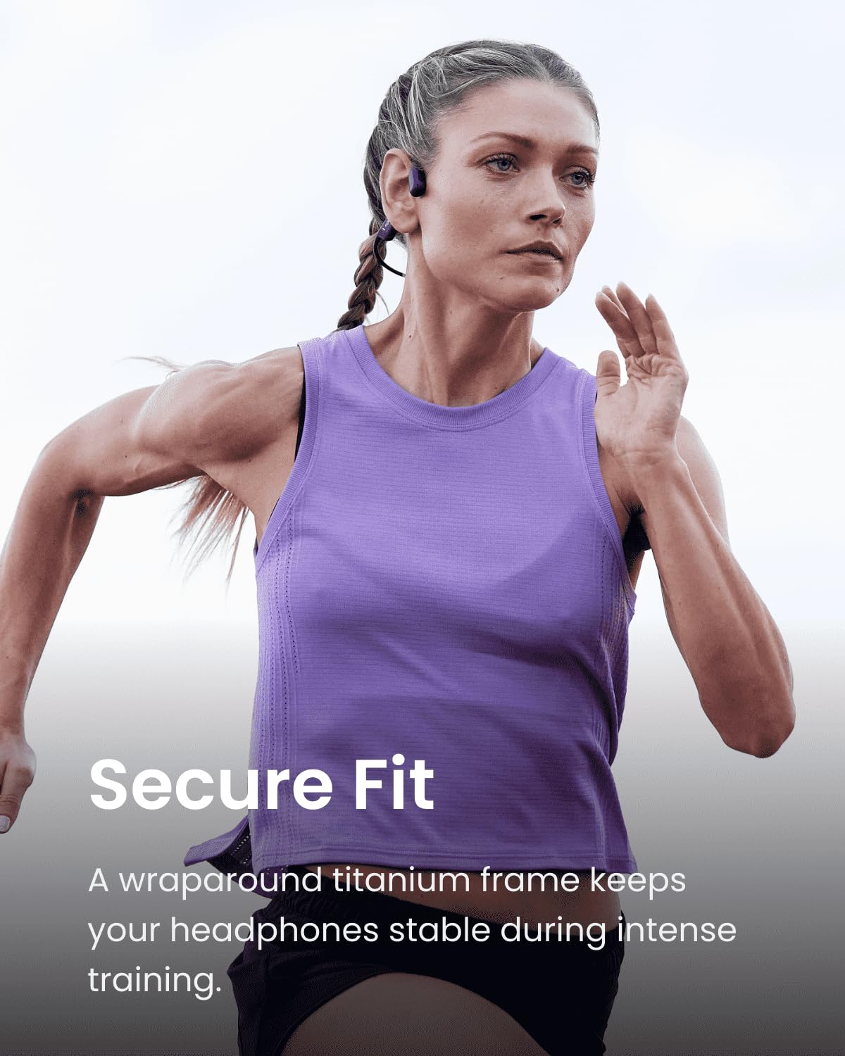 SHOKZ OpenRun Pro, [England Athletics Recommended] Bone Conduction Headphones, Open-Ear Sports Earphones with Mic, IP55 Waterproof Bluetooth Wireless Headset for Running Workout Driving(Swift Black)