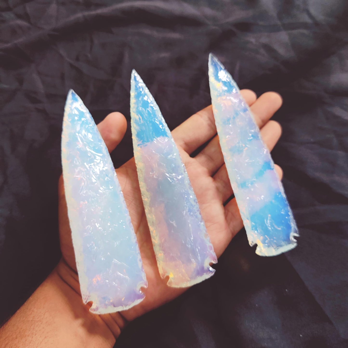 6" Opalite Spearhead - Large Hand-Carved Crystal Arrowhead for Meditation, Energy Healing & Home Decor - Iridescent Moonstone-Style Metaphysical Gemstone - Unique Spiritual Gift & Altar Decor by Forestofcrystals