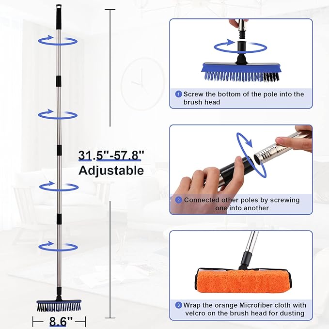 2 in 1 Floor Scrub Brush Grout Brush
