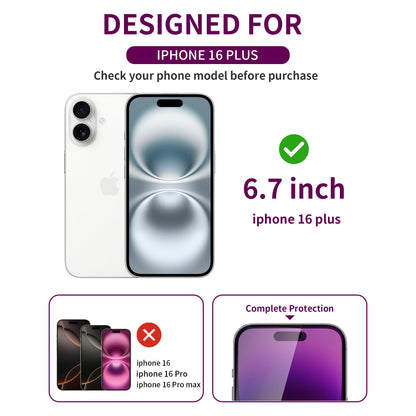 2 Pack Privacy Screen Protector for iPhone 16 Pro Max Tempered Glass 6.9inch Private Saver Anti-Spy Eye Protection Anti-Scratch Full Coverage