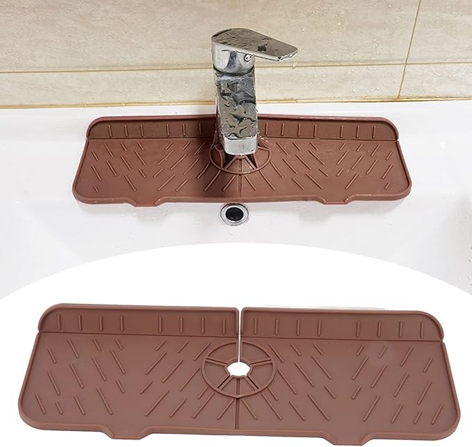 OUKENS Sponge Holder for Kitchen Sink, Silicone Faucet Mat for Kitchen Sink