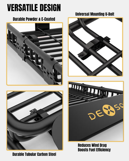51" X 36" Universal Roof Rack Cargo Basket with Cargo Net, 200 Lbs Capacity Rooftop Luggage Rack for SUV, Car & Truck, Heavy-Duty Roof Rack Accessories Carrier