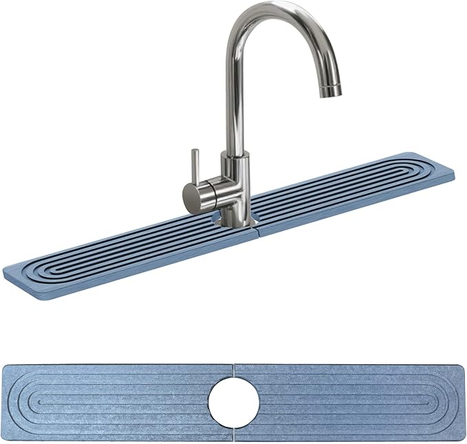 Faucet Mat for Kitchen Sink – 24"x4" Diatomite Stone Sink Splash Guard