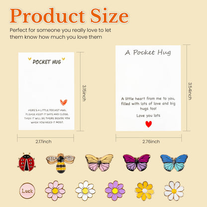mountova 10 Sets Pocket Hug Card with Cute Mini Size Tokens, DIY Sentimental Gift for Encouragement Anxiety Relief & Emotional Support – Inspirational Keepsake for Friends Family Kids & Loved Ones