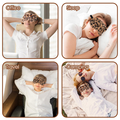 2 Pack Plush Sleeping Eye Mask Soft Plush Eye Mask Fuffy Eye Cover Comfortable Sleep Mask Blindfold Rainbow Faux Fur Eye Shade for Women, Men and Kids Travel Nap Sleeping 565488_2_3pL1H9vJ3