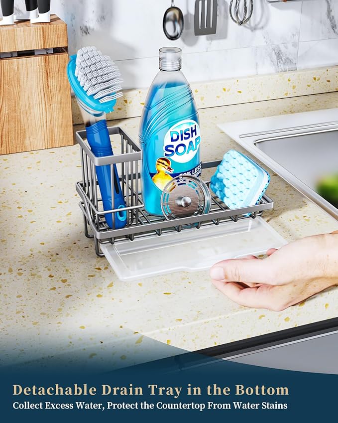 Consumest Sponge Holder for Kitchen Sink, Sink Caddy Organizer