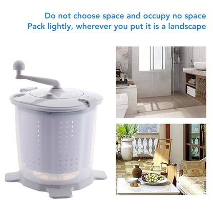 Portable Hand Crank Washing Machine non electric Manual Washing Machine Clothes Washer for Dormitory Apartment Camping & Tiny Spaces Nordic Grey