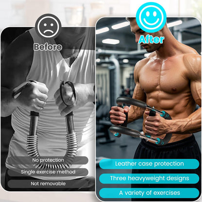 Twister Arm Trainer for Men, Adjustable Chest Workout Equipment for Home Gym, Muscle Builder & Strength Training for Arms, Chest. Blue, 20-60lb