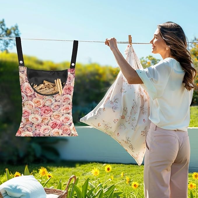 Clothes Pin Hanging Bag with Hanging Rope