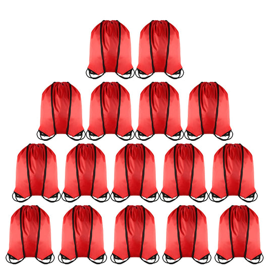 GoodtoU Drawstring Backpacks Bulk String Bags - Red Drawstring Bags Party Favors for Adults 16 Pcs