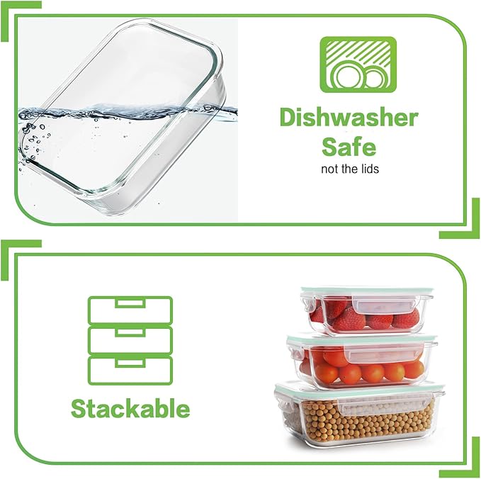 HOMBERKING Glass Food Storage Containers
