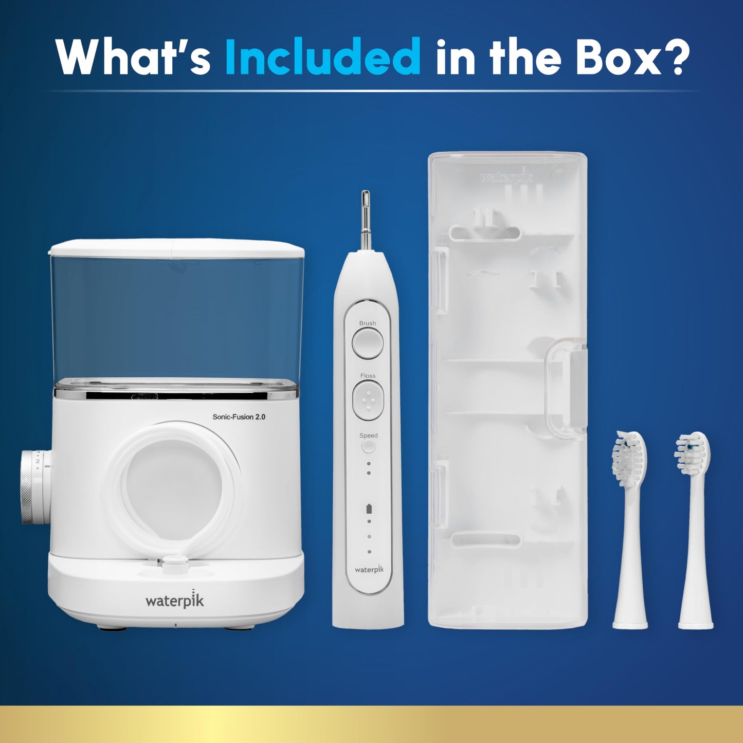 Waterpik Sonic-Fusion 2.0 Professional Flossing Electric Toothbrush with Water Flosser Combo In One, Black SF-04, Packaging May Vary