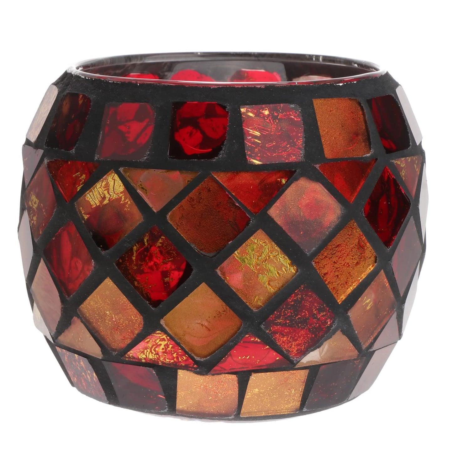 Kichvoe Glass Candle Holder: Romantic Tealight Holder European Style Mosaic Cup for Home Decor, Parties, Weddings - 2.75 Inch Votive Candle Cup