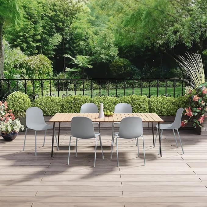 2xhome Set of 2 Modern Stackable Armless Dining Chairs, Plastic Shell Seat with Metal Legs for Indoor Outdoor Home Kitchen Patio Cafe, Gray