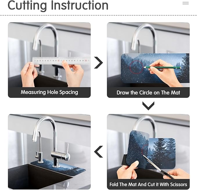 Kitchen Sink Splash Guard 1 PC 14.7 Inch Sink Faucet Mat Splash Guard