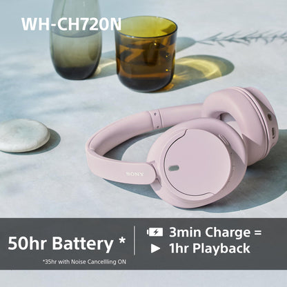 Sony WH-CH720N Wireless Bluetooth Noise Cancelling Over-Ear Headphones, Ambient Sound Mode, Lightweight Design, up to 35 hr battery life, iOS & Android - Black