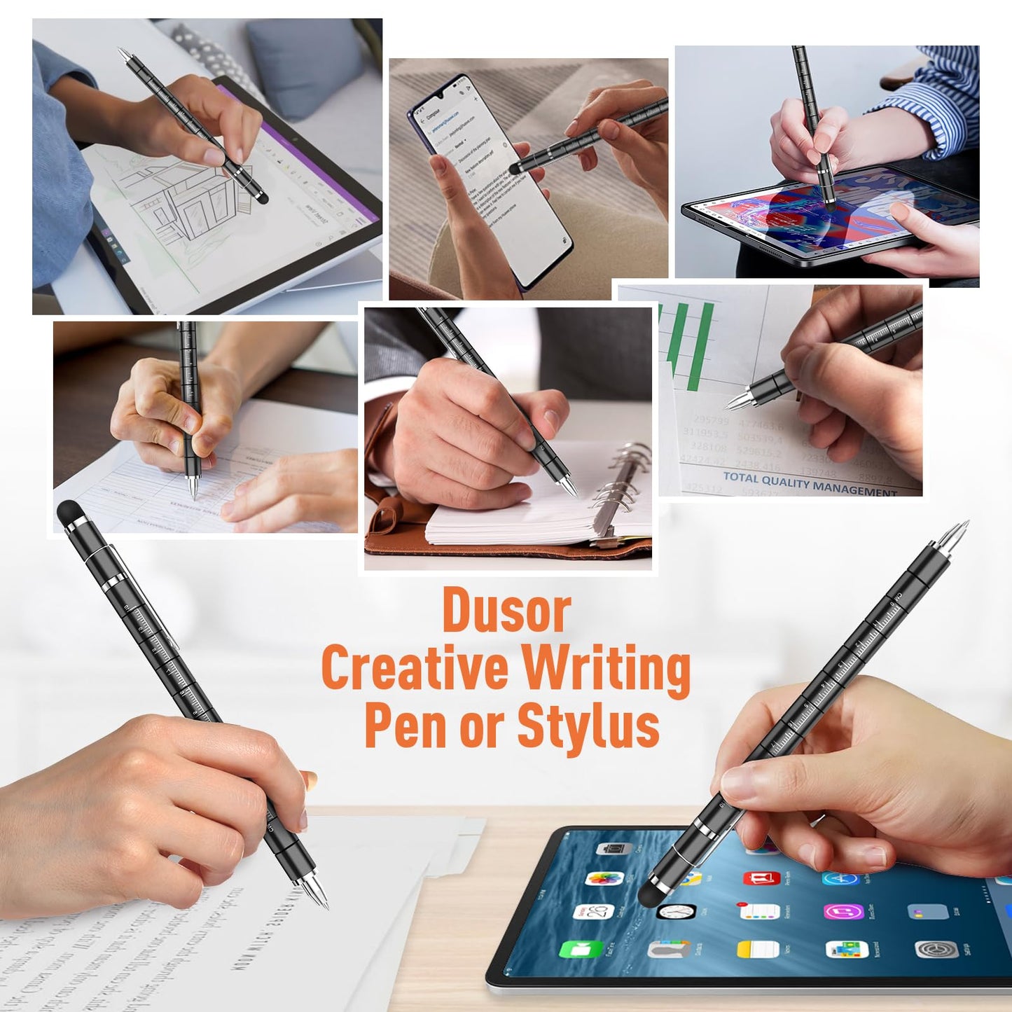 Dusor Gifts for Men Fidget Pen, Valentines Day Gifts for Him Teen Boy Multifunction Pen, Anniversary Birthday Gift for Men Dad Him Husband, Mens Valentines Day Gift, Cool Stuff Gadgets for Son Teens