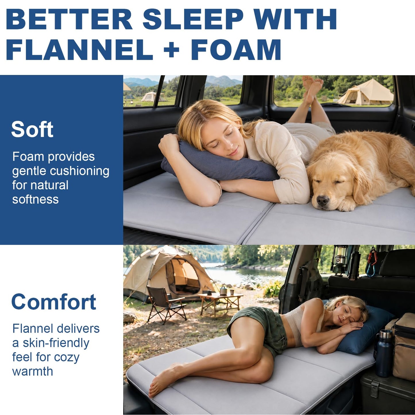 SXMMXS Car Camping Mattress for Hyundai Palisade, No Inflation Needed, Foldable Foam Trunk Bed, SUV Air Mattress Alternative for Travel Sleeping, Ideal for Camping Essentials and Road Trips, Gifts