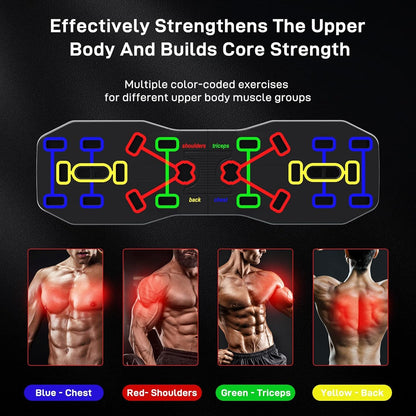 AERLANG Push Up Board, Foldable 10 in 1 Push Up Bar with Resistance Bands,Portable Multi-Function Push up Handles for Floor,Professional Push Up Strength Training Equipment