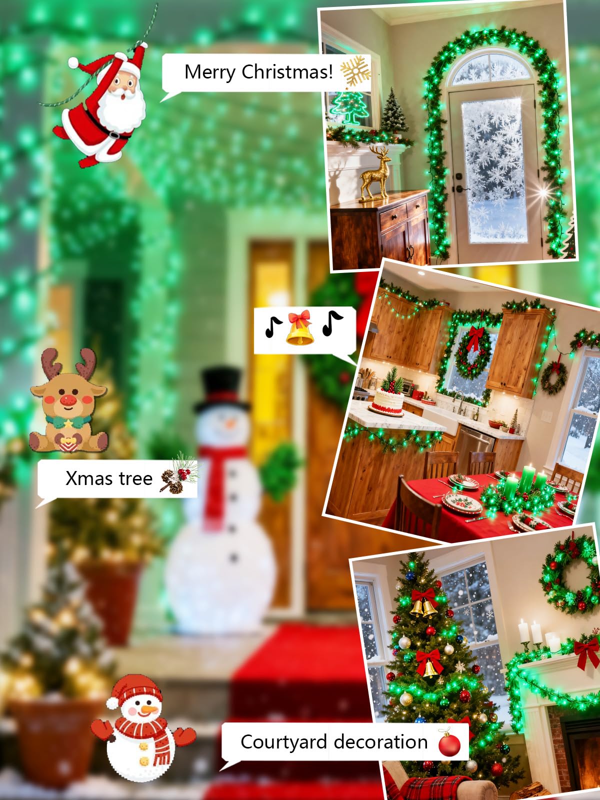 Voice Controlled Christmas Lights with Remote, 99 FT 300 LED String Lights Indoor Outdoor with 12 Modes 3 Timers, Dimmable Twinkle Light Plug in Waterproof for Tree St Patrick's Day Decorations, Green