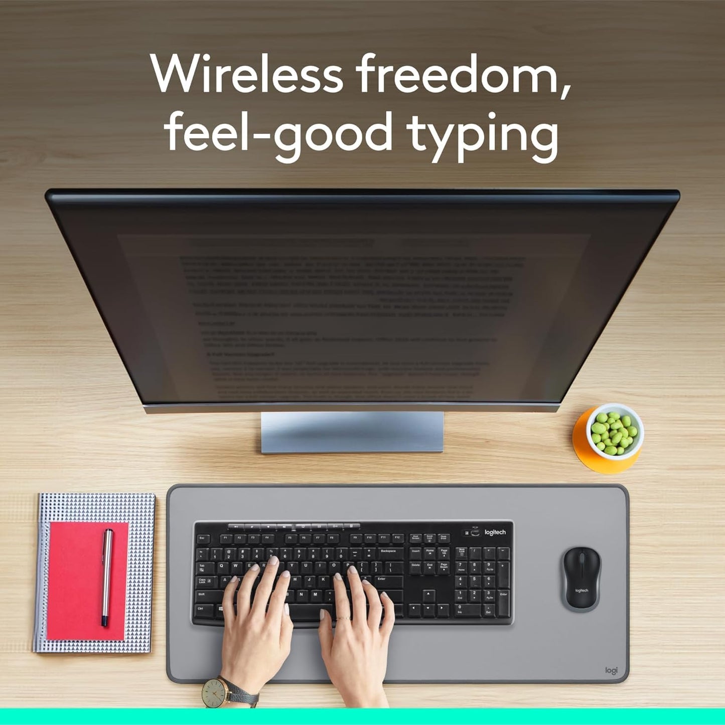 Logitech MK270 Wireless Keyboard and Mouse Combo for Windows, 2.4 GHz, 8 Multimedia Keys, PC, Laptop, Wireless Keyboard Compact Mouse Combo - Black